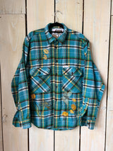 Botanical Embroidered Flannel Shirt M