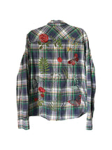 Botanical Embroidered Flannel Shirt M