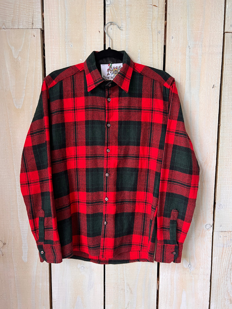 ‘Good Vibes Only’ Embroidered Flannel Shirt XS