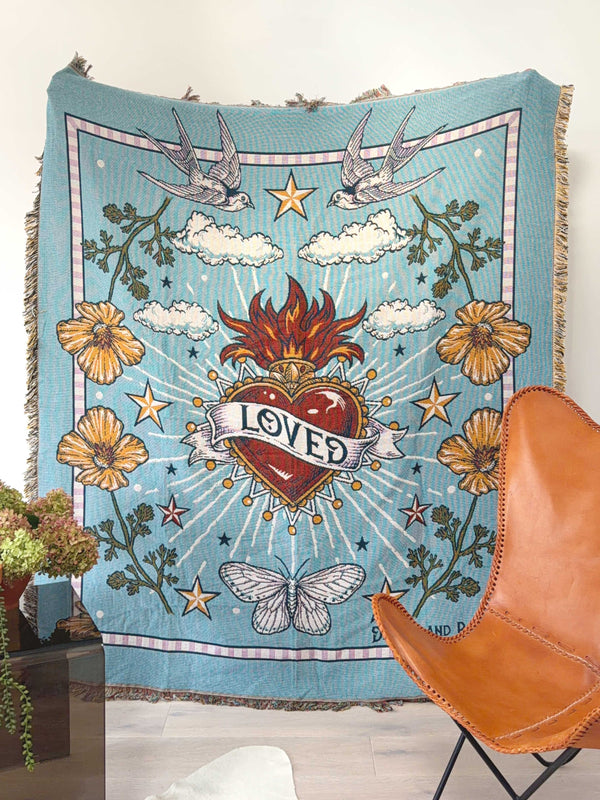 'Loved' Woven Cotton Throw