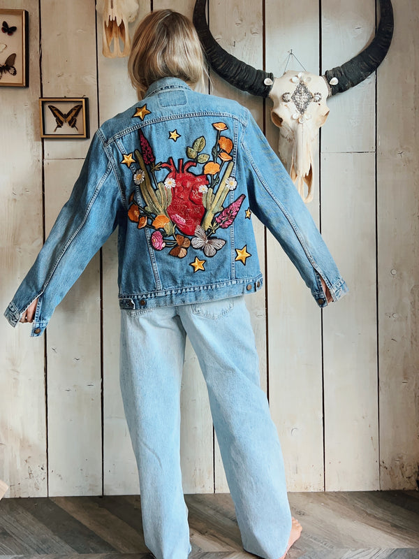 Colorful Embroideries Transforms Humble Denim Jackets into Wearable Works  of Art - Brown Paper Bag