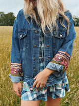 Harvest Moon Embellished Denim Jacket - Large