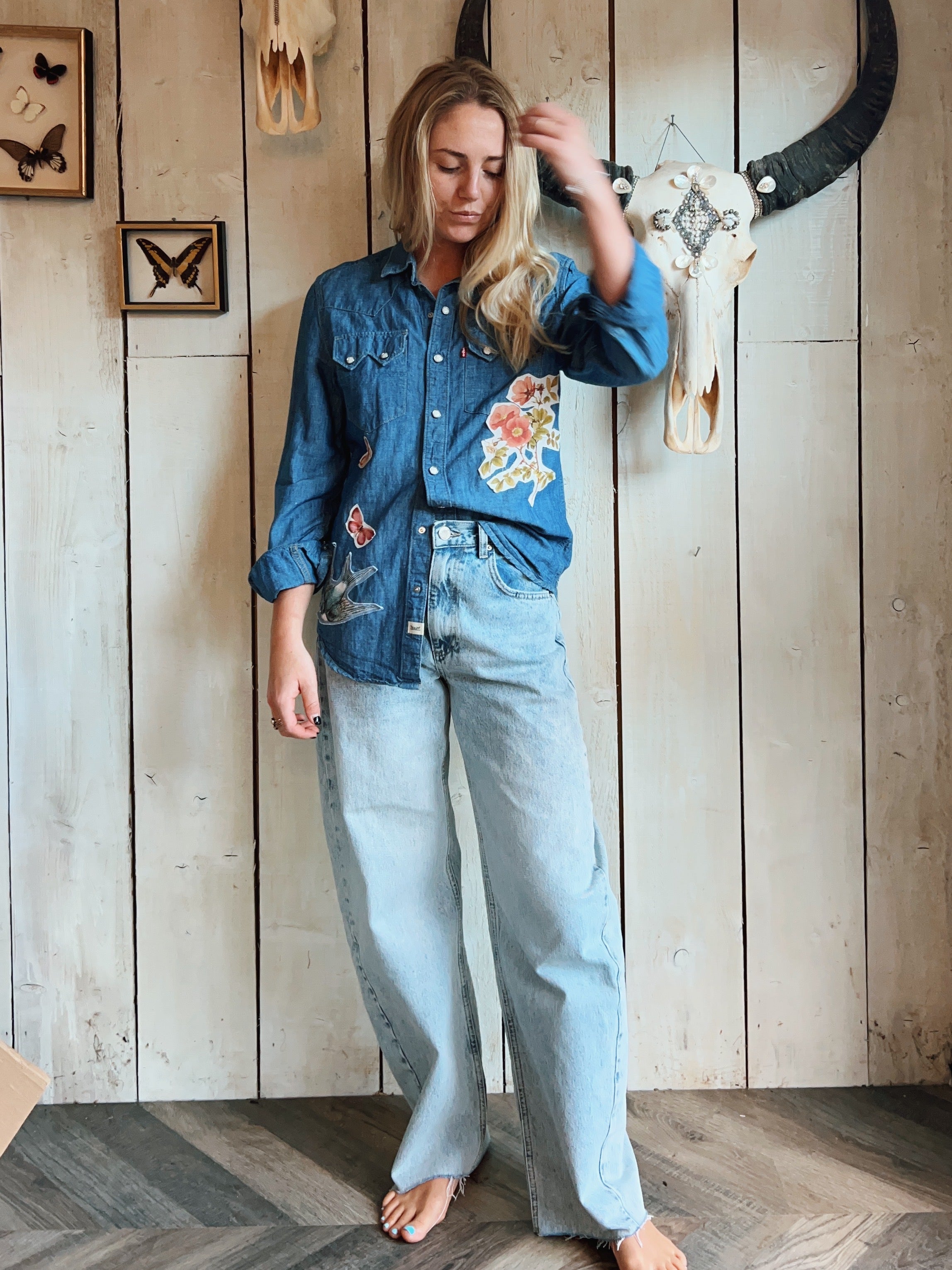 'Blissed Out' Denim Shirt - M