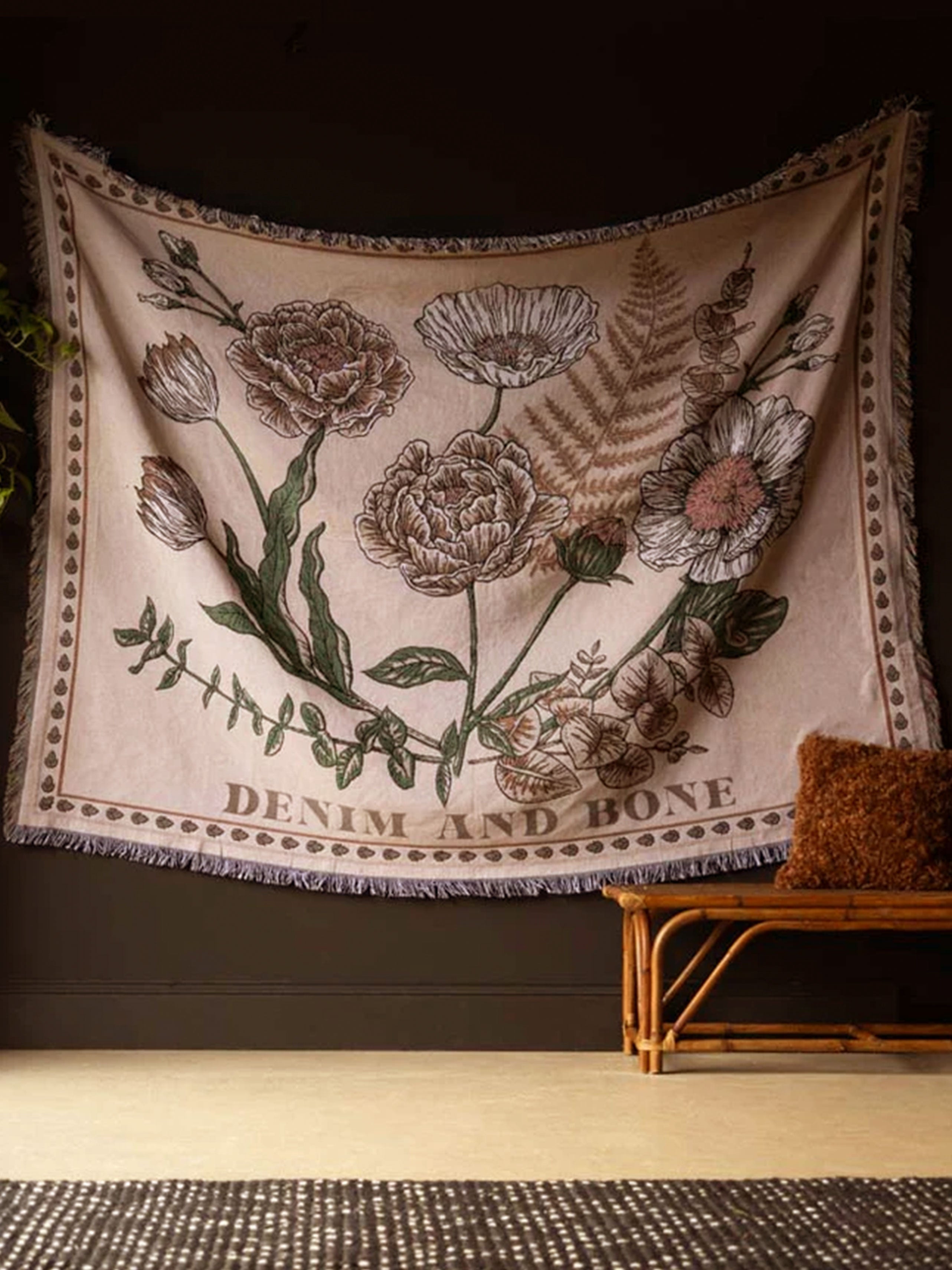 Scandi Bouquet Woven Cotton Throw