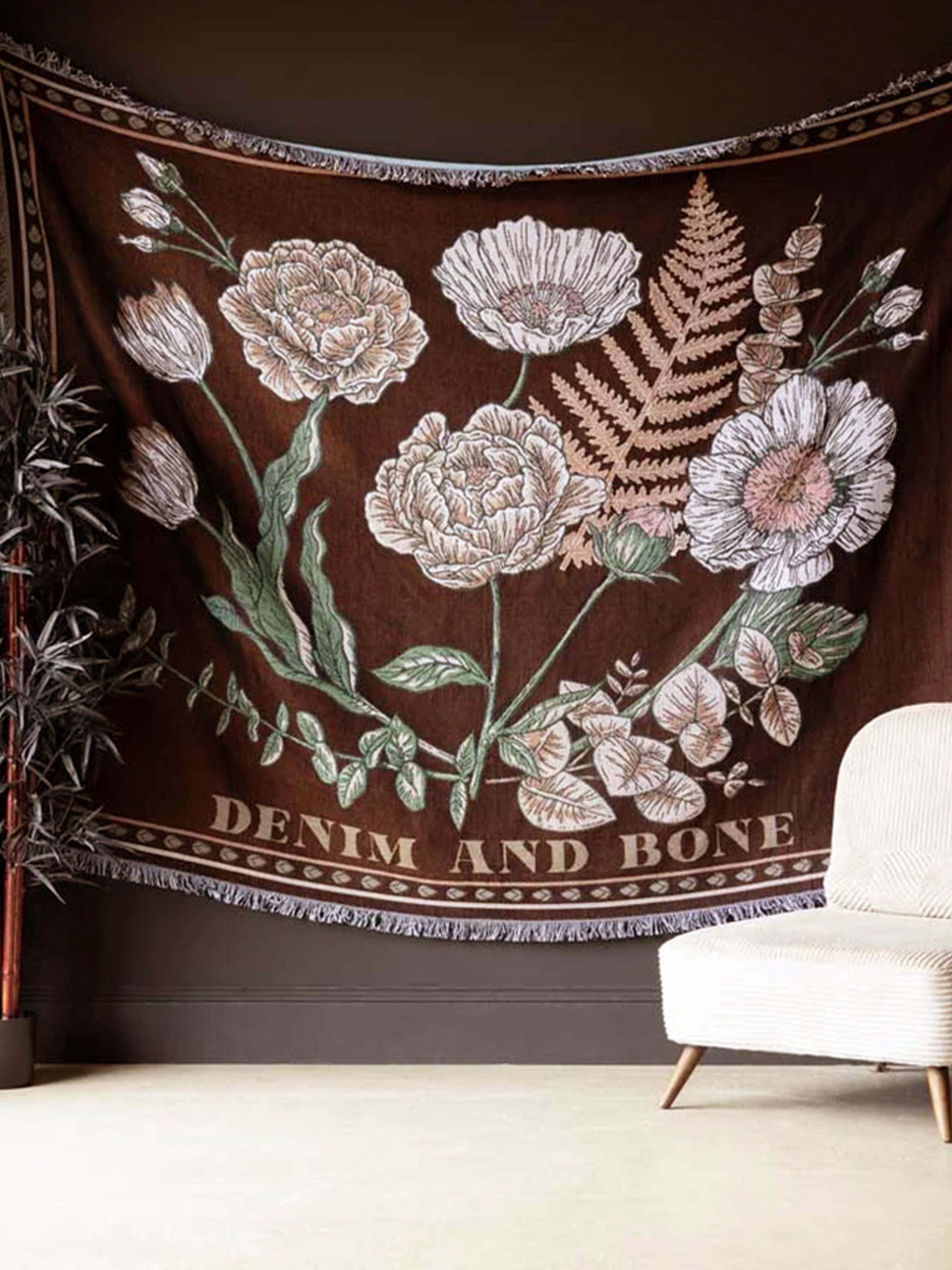 Scandi Bouquet Woven Cotton Throw