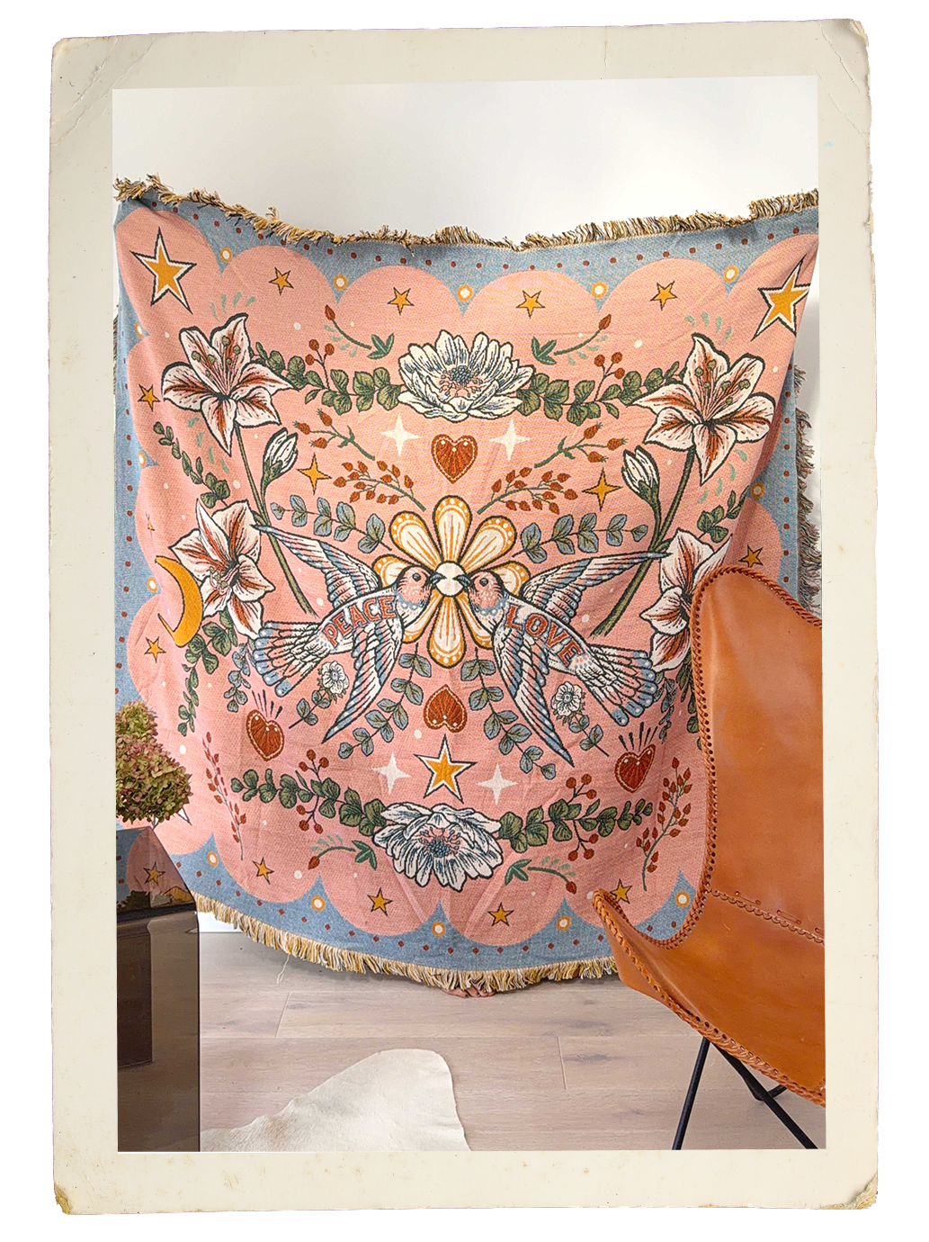 Love Birds Woven Cotton Throw