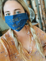 'Love Will Win' Embroidered Cotton Face Mask