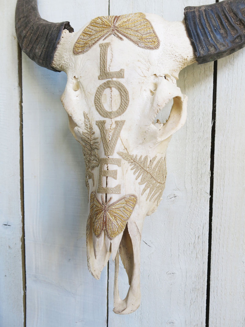 'Love' Buffalo Skull