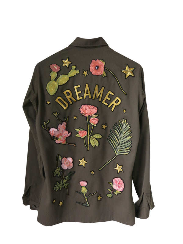'Dreamer' Embroidered Army Jacket