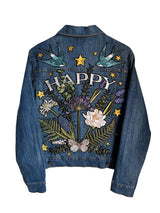 'Happy' Embroidered Denim Jacket
