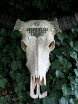 Art Deco Beaded Buffalo Skull